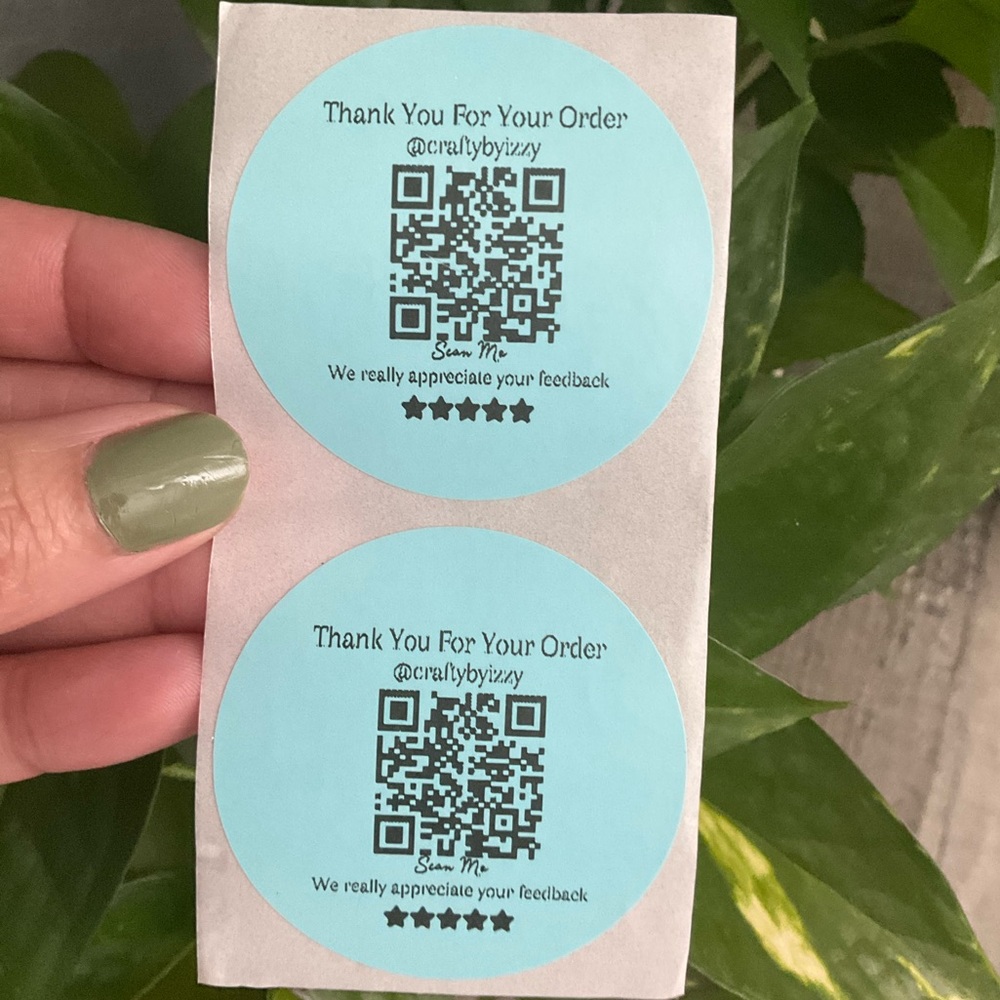100 Personalized Thank You Stickers with Poshmark QR Code